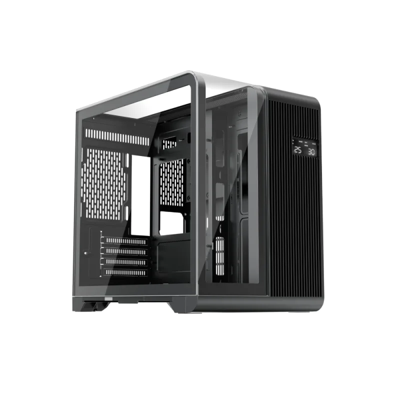 1st Player RT5 BK Glass Micro Tower Gaming Case - 3-Sided Tempered Glass Panels, RGB Lighting, Esports Design