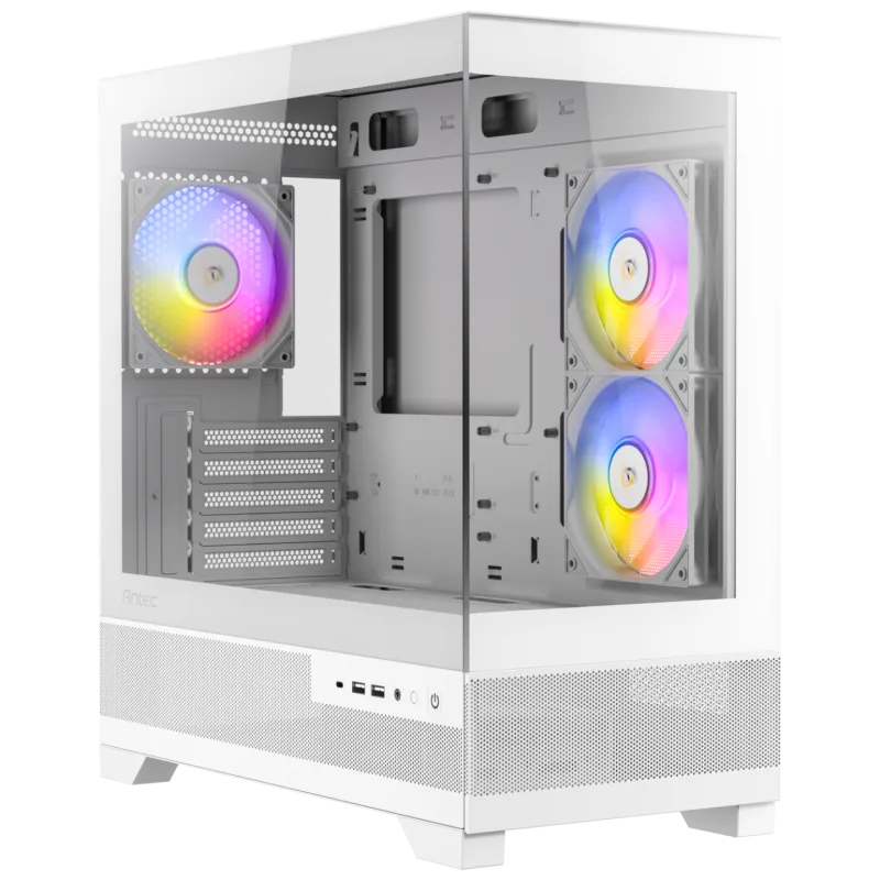 Antec CX500M RGB MATX Gaming Case, Tempered Glass, 3 RGB Fans - White