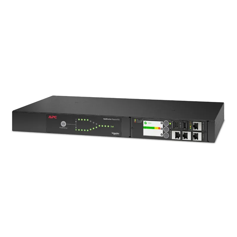 AP4421A APC Automatic Transfer Switch - 1U Rack-Mountable, Dual Power Sources, 10kAIC Protection