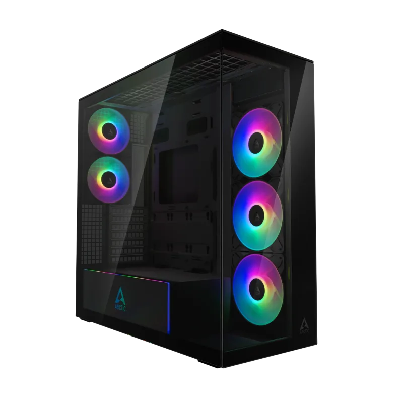 Arctic Xtender ARGB Tempered Glass w/ Vertical GPU Mount Mid Tower PC Case - Black