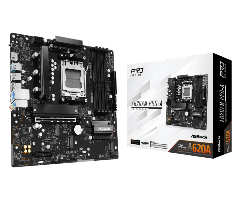 Asrock A620AM PRO-A AMD A620A DDR5 Micro-ATX Socket AM5 Motherboard