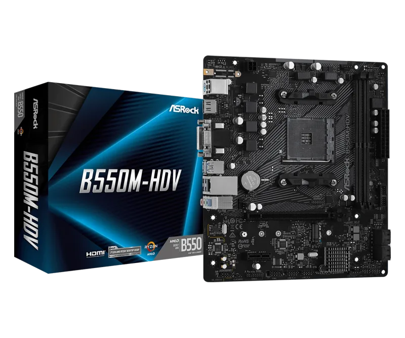 Asrock B550M-HDV AMD B550 Socket AM4 micro ATX Motherboard