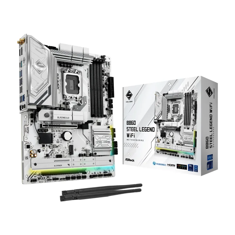 Asrock B860 STEEL LEGEND WIFI Intel B860 DDR5 ATX Socket LGA 1851 Motherboard