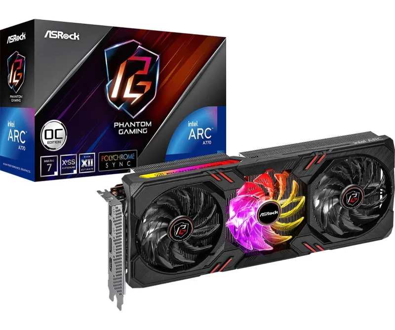 Asrock Intel Arc A770 Phantom Gaming 16GB OC Graphics Card - 90-GA4KZZ-00UANF