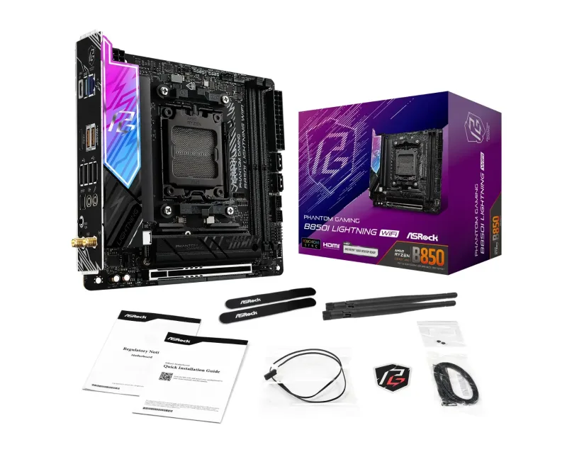 Asrock Phantom Gaming B850I Lightning WiFi Mini-ITX AMD Socket AM5 Motherboard