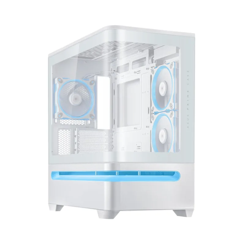 ASUS Prime AP202 ARGB Tempered Glass Mid Tower Gaming Case - White