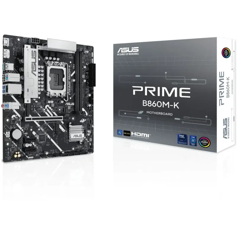 ASUS PRIME B860M-K Motherboard - Intel Core Ultra Processor Compatibility - Advanced AI Ready - Comprehensive Cooling & Tuning Options