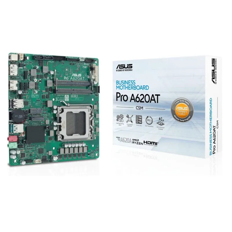 ASUS Pro A620AT-CSM AMD A620A Mini-ITX Socket AM5 Motherboard