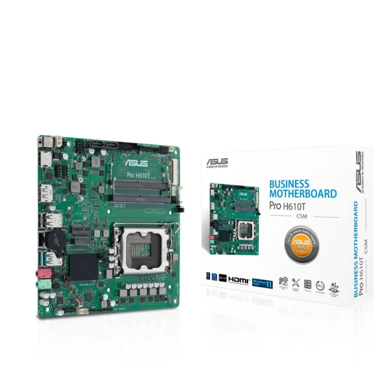 ASUS Pro H610 Thin Mini-ITX Business Motherboard – Enhanced Security, Reliability & Manageability
