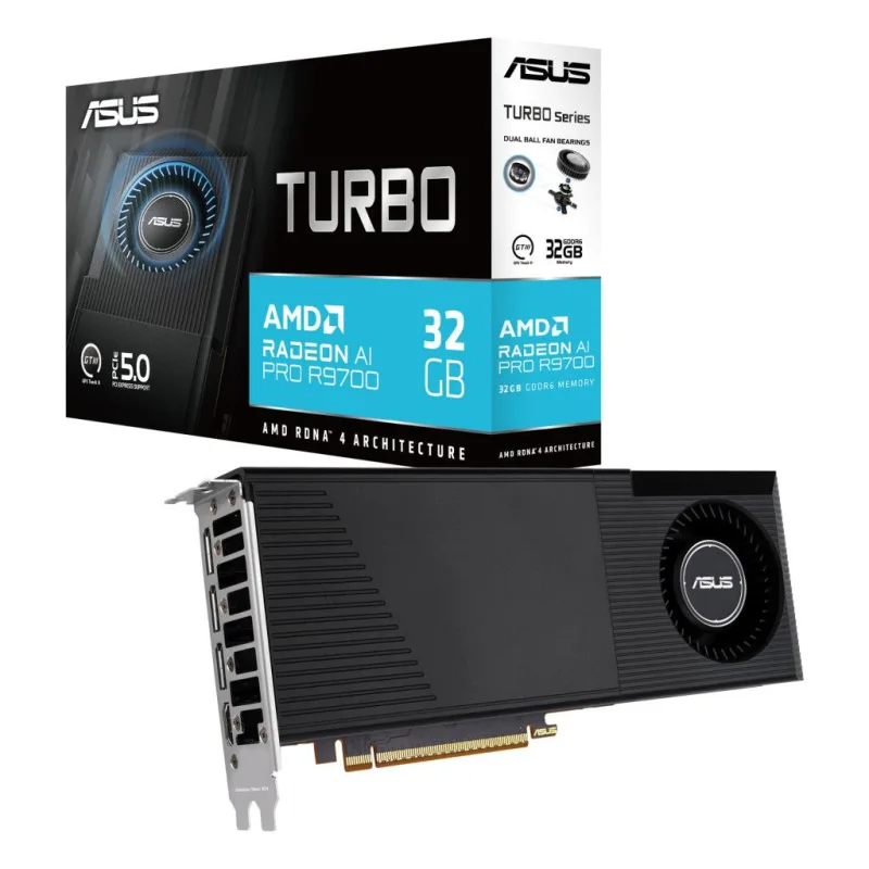 ASUS Radeon AI PRO R9700 Turbo 32GB Graphics Card