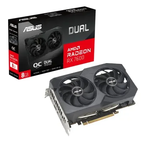 Asus Radeon RX 7600 Dual V2 OC Gaming 8GB GDDR6 Graphics Card - Dual -RX7600-O8G-EVO