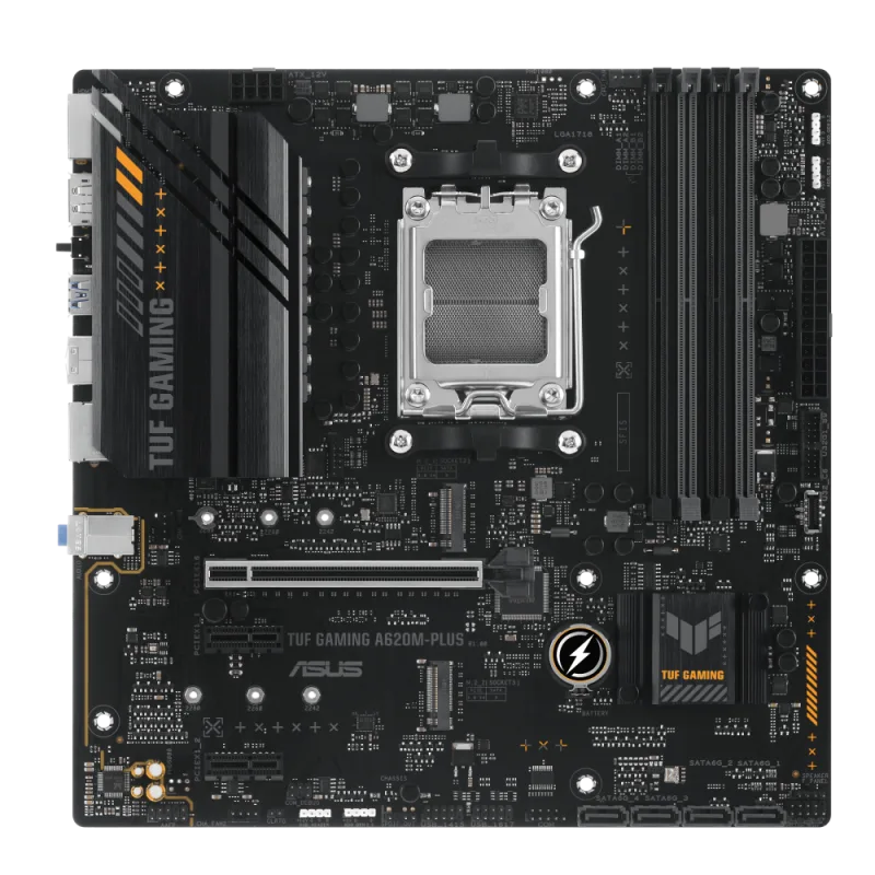 ASUS TUF GAMING A620M-PLUS Motherboard - AMD Ryzen 7000, Military Grade, UEFI BIOS, Armoury Crate Control