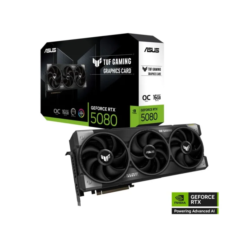 ASUS TUF Gaming GeForce RTX 5080 16GB GDDR7 OC Edition | Military-grade Components & Quad-fan Cooling