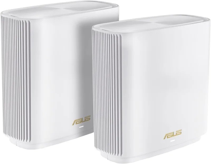 ASUS ZenWiFi WiFi 6 XT9 (2 Pack) White, 5700 Sq. Ft, 6+ Rooms, 7800Mbps WiFi, Mesh System
