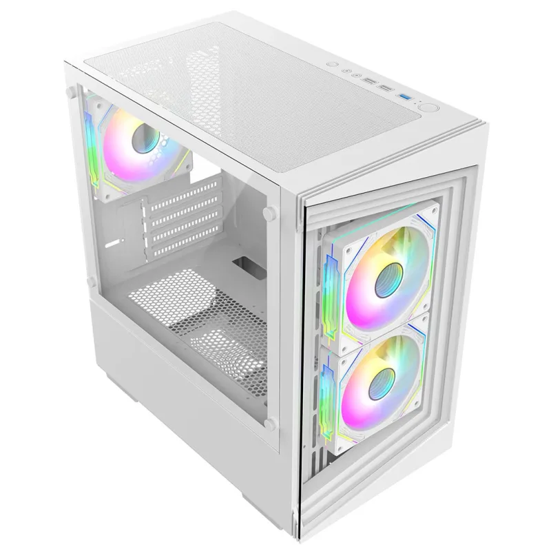 AWD X= Level 3 White MATX Case With 3 x Fans and 4 Port Hub