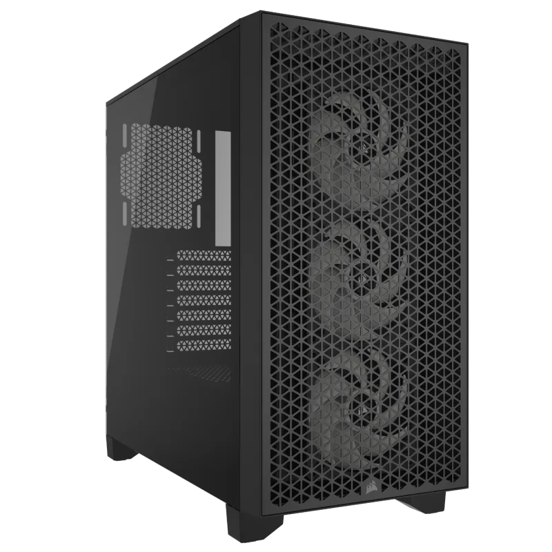Corsair 3000D Airflow Mid Tower Tempered Glass ATX Gaming PC Case - Black, 8x120mm Fans, 360mm Radiator Support