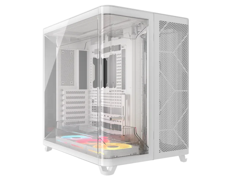 Corsair Air 5400 LX-R RGB iCUE LINK Triple Chamber Mid-Tower PC Case - White
