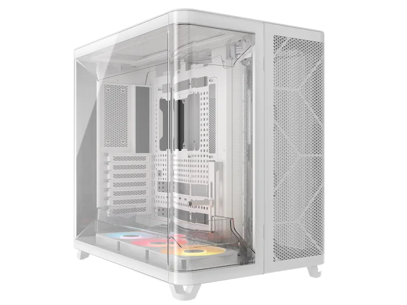 Corsair Air 5400 RS-R ARGB Triple Chamber Mid-Tower Gaming PC Case - White