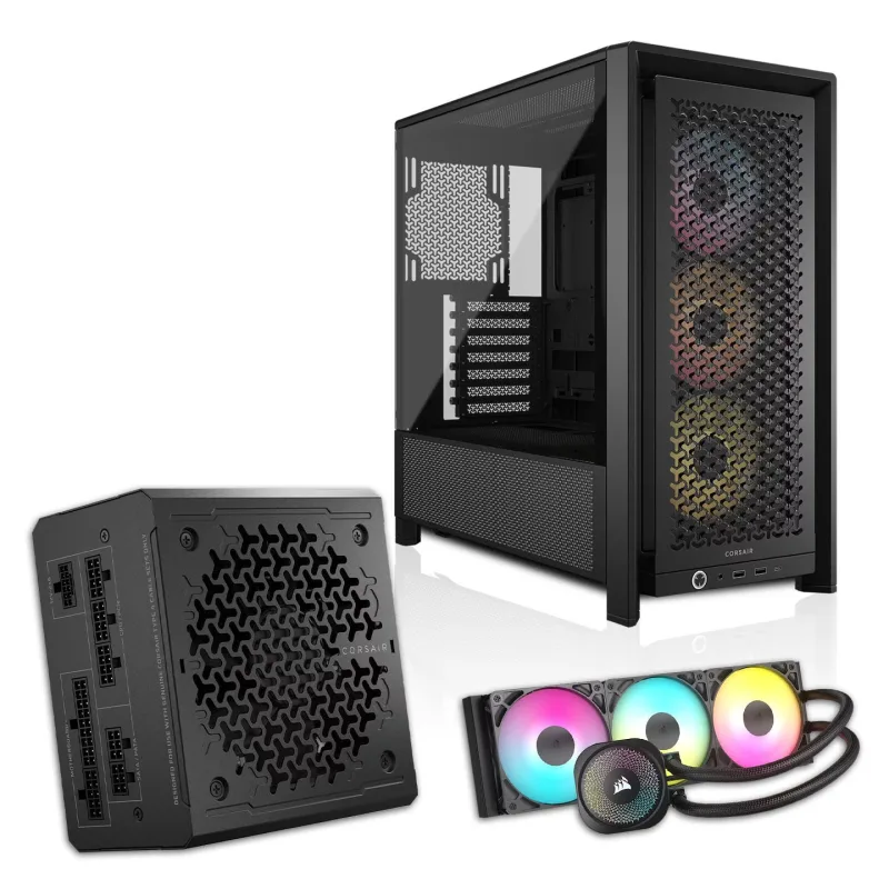 Corsair Black Component Bundle  - 4000D Frame Case + Nautilus 360 RS ARGB Cooler + RM850e PSU