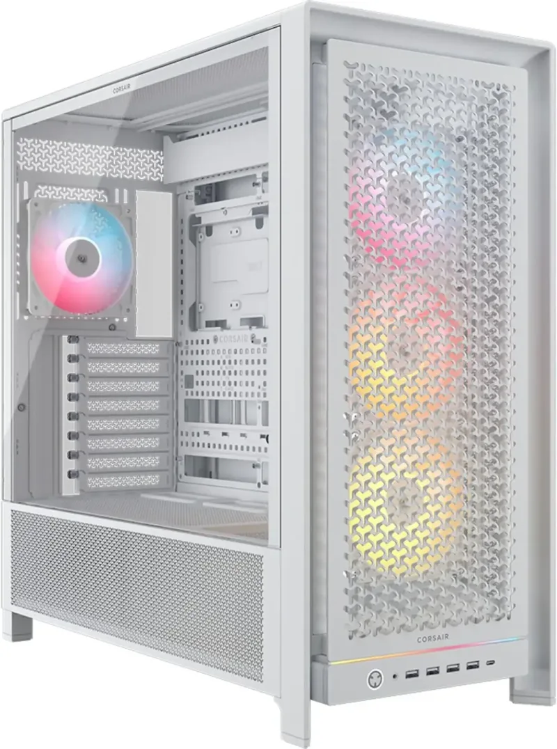 Corsair FRAME 5000D RS ARGB Tempered Glass Mid Tower Gaming PC Case - White