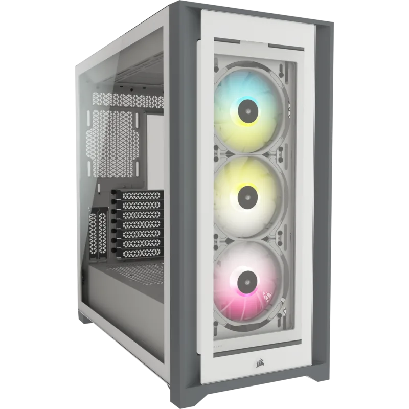 Corsair iCUE 5000X RGB ATX Gaming PC Case - 4 Tempered Glass Panels, Mid Tower, Up to 10x 120mm Fans - CC-9011213-WW