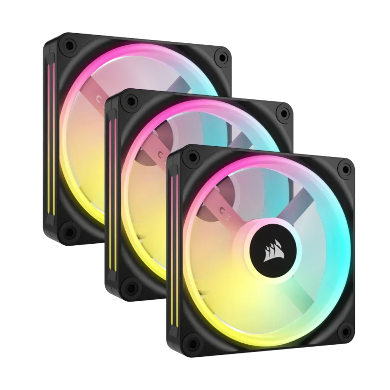 Corsair iCue Link QX120 RGB 120mm PWM Case Fan - Black Triple Pack