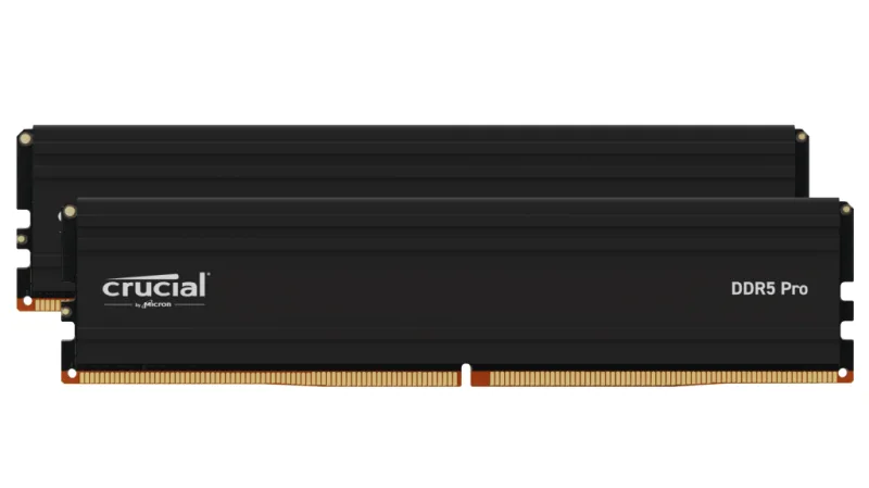 Crucial Pro 64GB (2x32GB) DDR5 5600MHz CL46 Desktop Memory Kit - Black - CP2K32G56C46U5