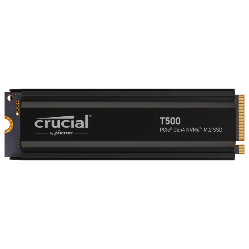 Crucial T500 Heatsink 1TB M.2 PCIe 4.0 SSD - Ultra-Fast 7.3/6.8MB/s Read/Write, PS5 Compatible