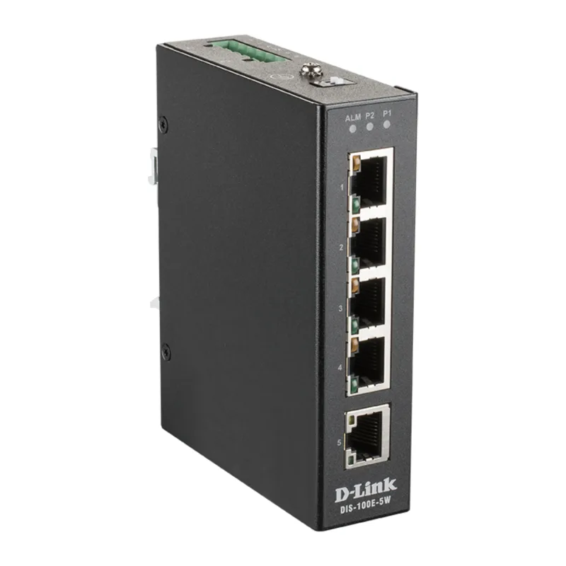 D-Link DIS-100E-5W Unmanaged 5 Ports Network Switch - Green