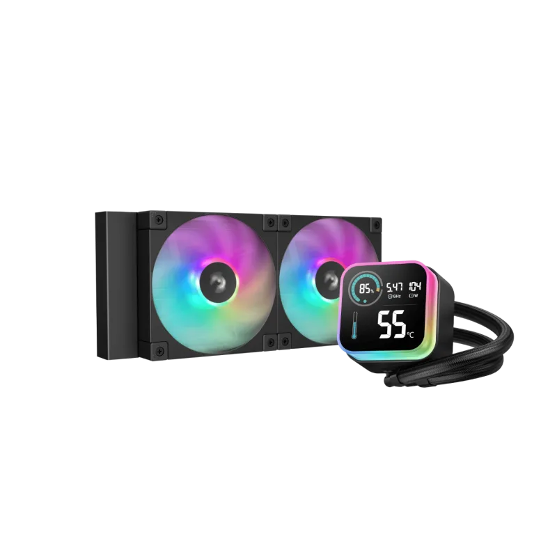 DeepCool LQ240 240mm AIO ARGB LCD Screen Liquid Cooler Black - R-LQ240-BKLSMW-G-1