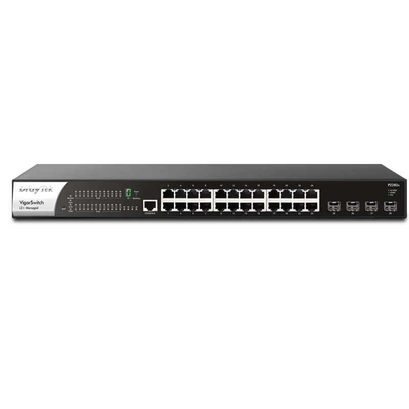 Draytek VSP1282-K Smart Managed 24 x Gigabit PoE+ Switch w/ 4 SFP Uplinks | Centralised Management