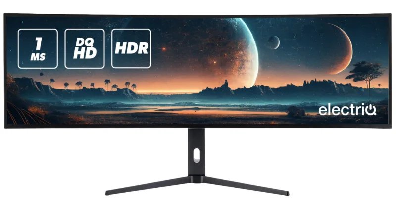 electriQ 49 IPS 5K DQHD 144Hz 1ms Super UltraWide Curved Gaming Monitor