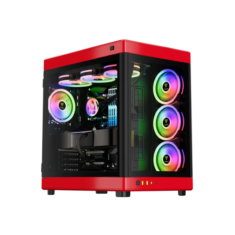 Gamdias NESO P1 BR Tempered Glass Full-Tower PC Case - Modular Orientation & One-Touch Release Mechanism