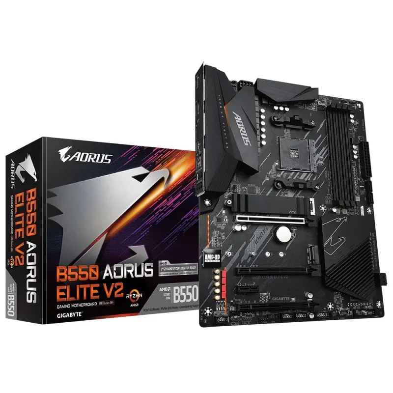 Gigabyte AMD Ryzen B550 AORUS ELITE V2 ATX Motherboard - Extreme Efficiency & Ultra-Fast Storage Options