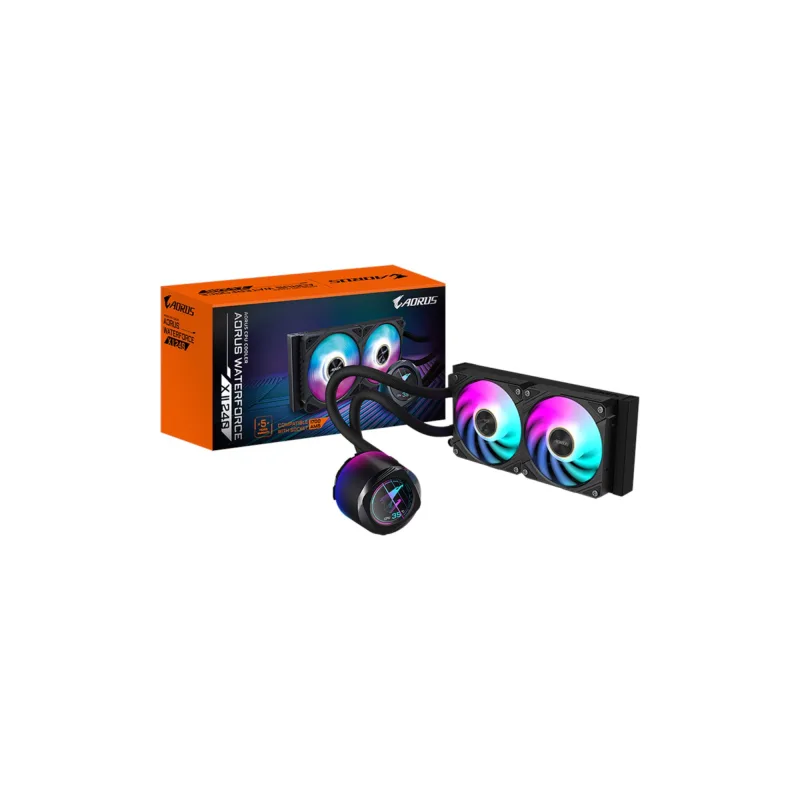 GIGABYTE AORUS WATERFORCE X II 240mm ARGB AIO Liquid CPU Cooler - Black