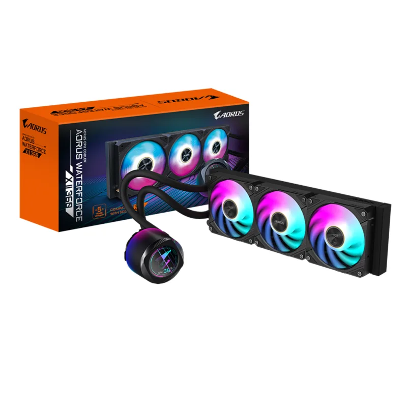 GIGABYTE AORUS WATERFORCE X II 360mm ARGB AIO Liquid CPU Cooler - Black