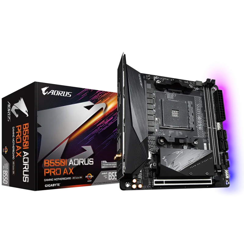 Gigabyte B550I AORUS PRO AX AMD Ryzen B550 Mini ITX DDR4 Motherboard - Socket AM4