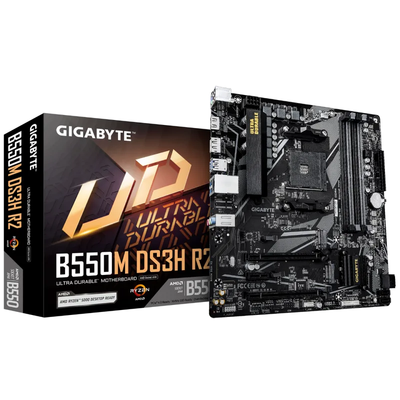 GIGABYTE B550M DS3H R2 AMD B550 Micro-ATX Socket AM4 Motherboard