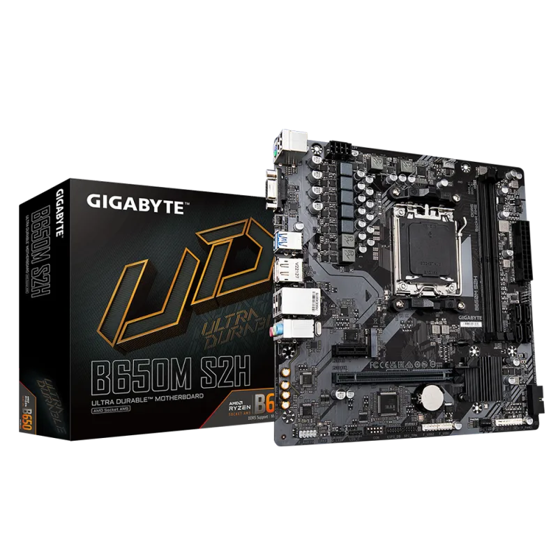 Gigabyte B650M S2H AMD B650 Chipset, AM5, DDR5, Micro ATX Motherboard