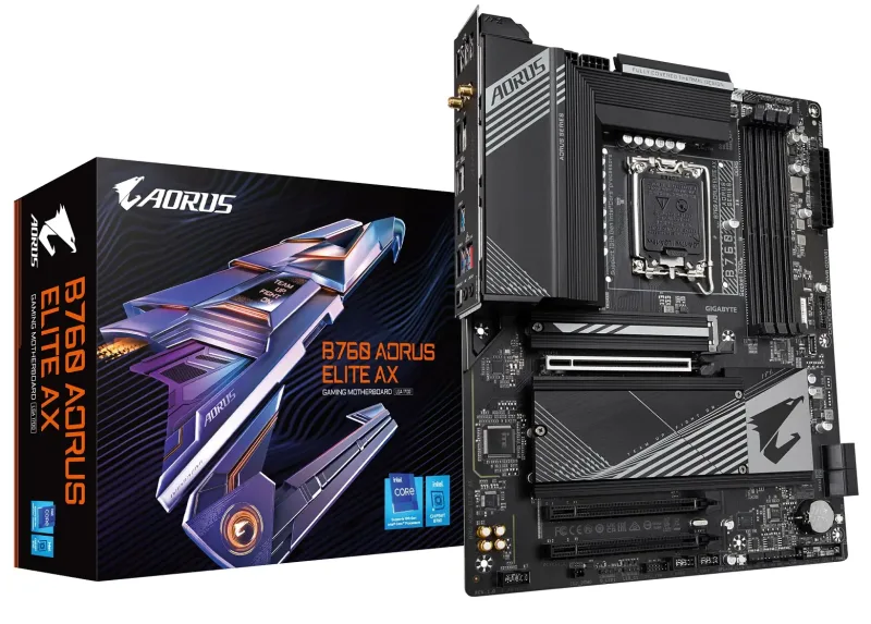 Gigabyte B760 AORUS ELITE AX Intel DDR5 ATX WIFI Motherboard - LGA 1700