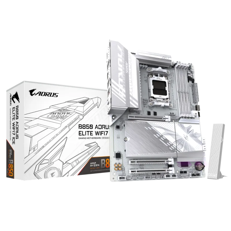 GIGABYTE B850 AORUS ELITE WIFI7 ICE DDR5 ATX AM5 Motherboard - White