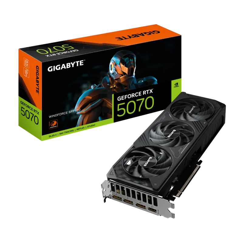Gigabyte GeForce RTX 5070 WINDFORCE SFF 12G 12GB GDDR7 Graphics Card - GV-N5070WF3-12GD