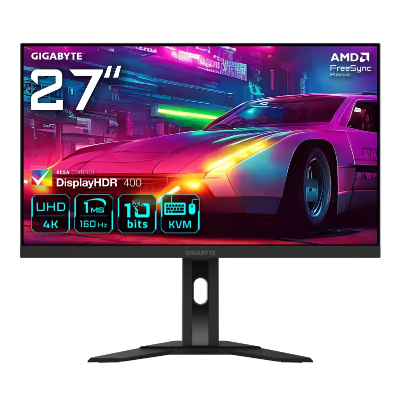 Gigabyte M27UA 27" IPS UHD 4K 160Hz 1ms Freesync Height Adjustable Gaming Monitor with Speakers