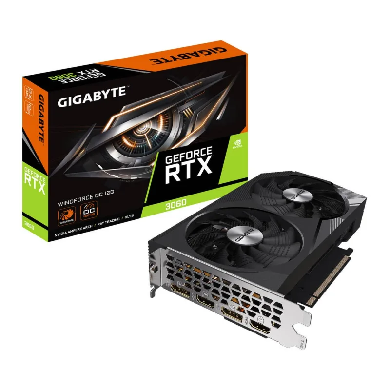 Gigabyte NVIDIA GeForce RTX 3060 Windforce OC 12GB GDDR6 LHR Graphics Card - GV-N3060WF2OC-12GD