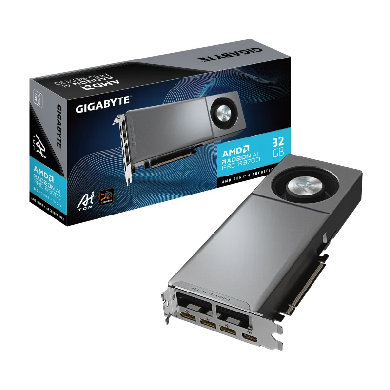 GIGABYTE Radeon AI PRO R9700 AI TOP 32G Graphics Card- 32GB GDDR6. 256