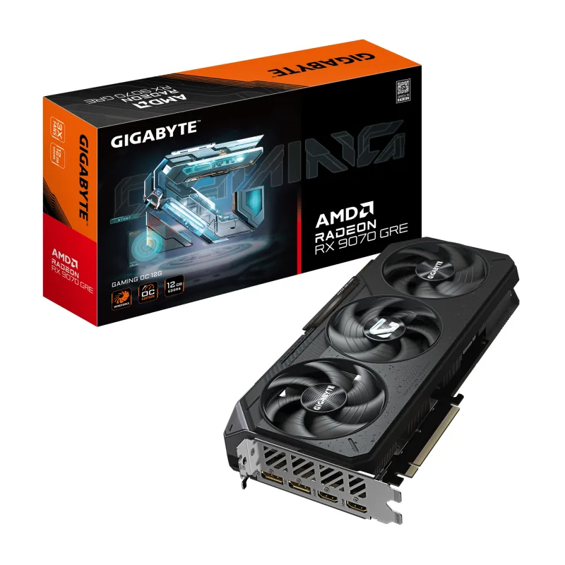GIGABYTE Radeon RX 9070 GRE GAMING OC 12G Graphics Card - 12GB GDDR6.