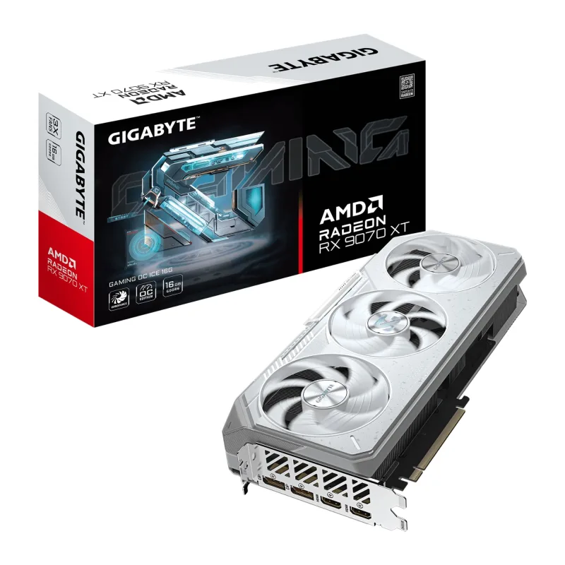 GIGABYTE Radeon RX 9070 XT GAMING OC ICE 16GB GDDR6 Graphics Card - White