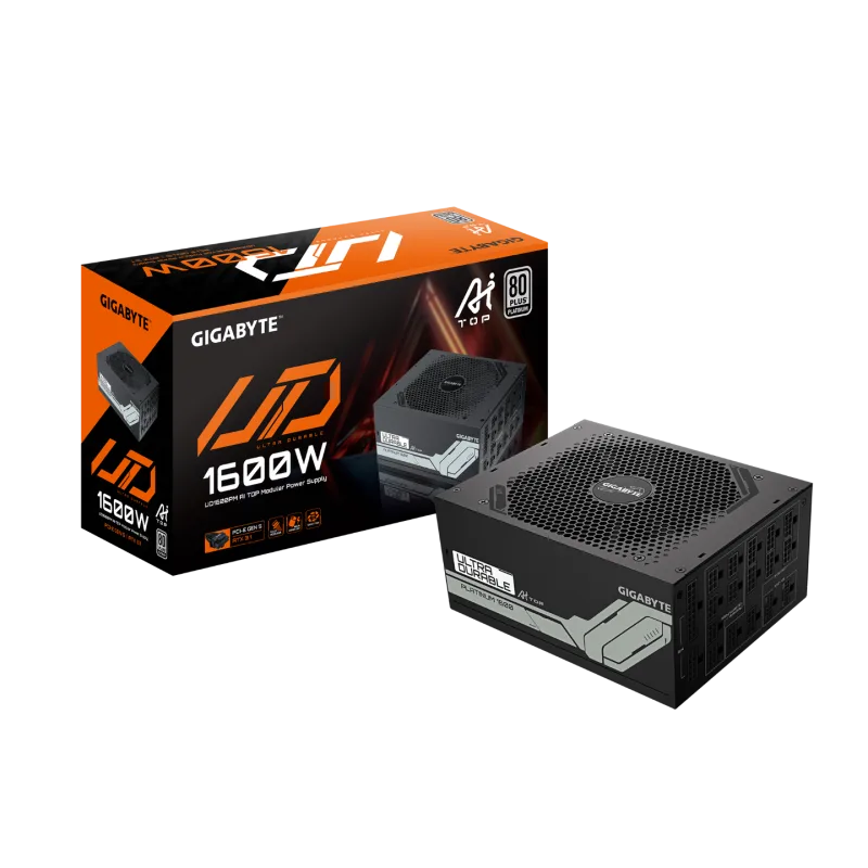 Gigabyte UD1600PM PG5 AI TOP Platinum 1600W Modular PCIe 5.0 Power Supply - Black - GP-UD1600PM PG5