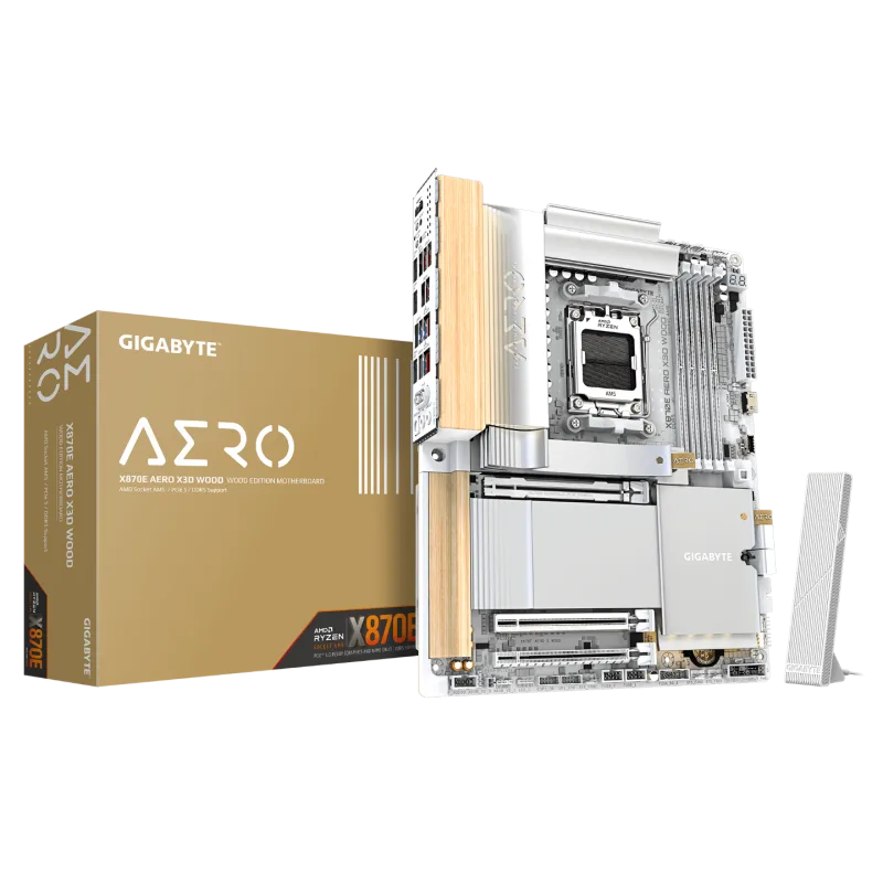 Gigabyte X870E AERO X3D WOOD AMD Ryzen DDR5 ATX Motherboard - White -  Socket AM5