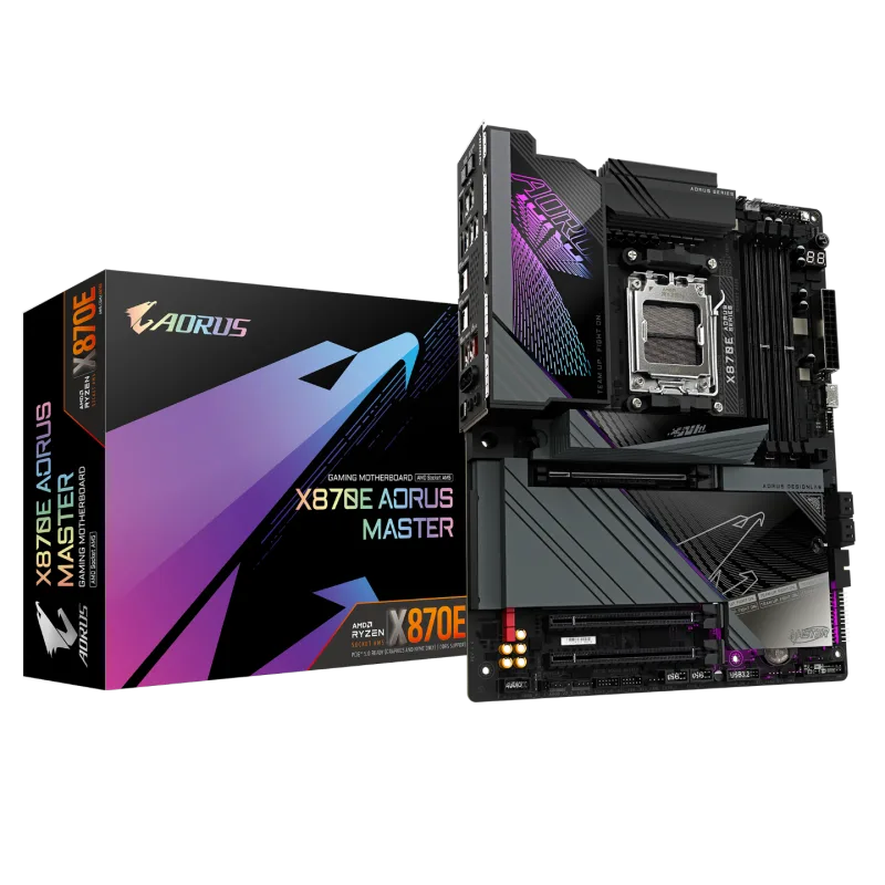Gigabyte X870E AORUS MASTER AM5 ATX DDR4 Motherboard | Wi-Fi 7 | 5GbE LAN | PCIe 5.0|x16 Ultra-Durable Slot